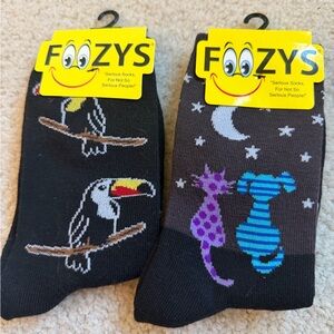 Foozy’s Novelty Socks tropical toucan night cats dogs animal socks
